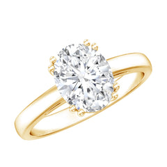 4 Prong Oval Cut Lab Grown Diamond Engagement Ring
