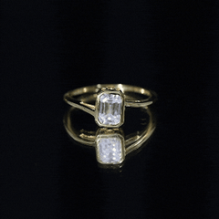 Bezel Set Lab Grown Diamond Bypass Engagement Ring