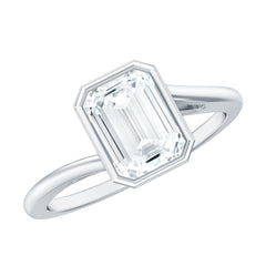 Bezel Set Lab Grown Diamond Bypass Engagement Ring