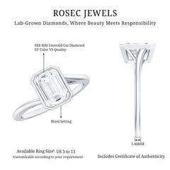 Bezel Set Lab Grown Diamond Bypass Engagement Ring