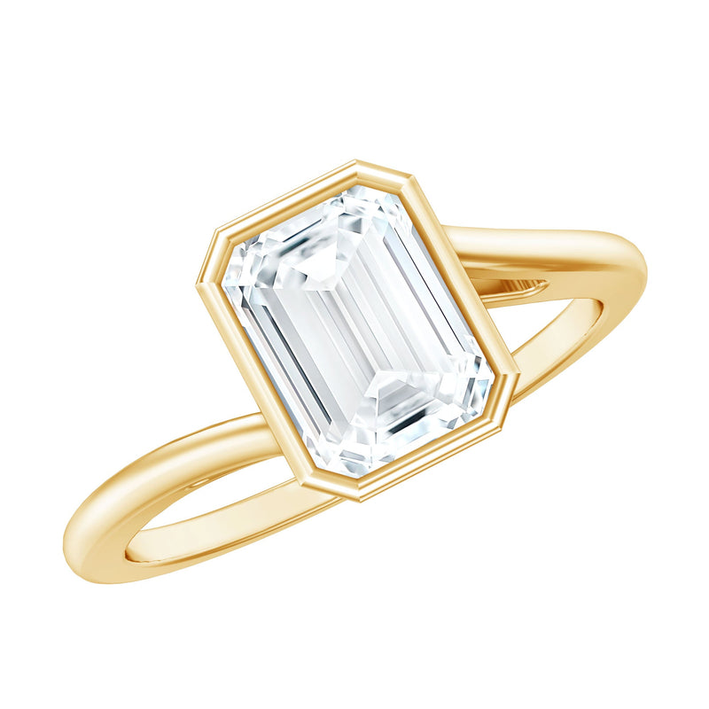 Bezel Set Lab Grown Diamond Bypass Engagement Ring