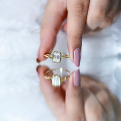 Bezel Set Lab Grown Diamond Bypass Engagement Ring