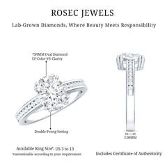 Lab Grown Diamond Timeless Engagement Ring With Side Stones