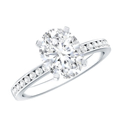Certified 7X9 MM Lab Grown Diamond Oval Engagement Ring
