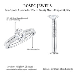 Lab Grown Diamond Simple Bridal Ring Sets