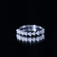 Brilliant Cut Lab Grown Diamond Heart Wedding Band Ring
