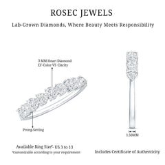 Brilliant Cut Lab Grown Diamond Heart Wedding Band Ring