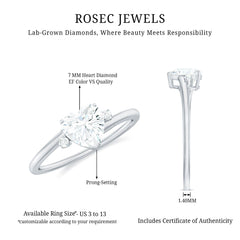 7 mm Heart Lab Grown Diamond Proposal Ring For Her