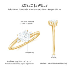 7 mm Heart Lab Grown Diamond Proposal Ring For Her