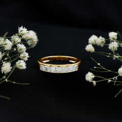 Certified Brilliant Cut Diamond Princess Cut Wedding Band