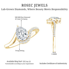 Diamond Teardrop Designer Engagement Ring
