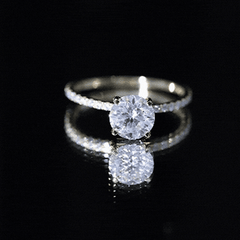 Certified 9 MM Lab Grown Solitaire Diamond Engagement Ring