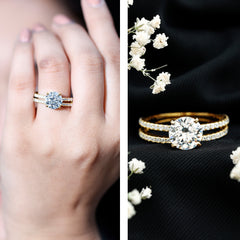 Lab Grown Diamond Wedding Ring Set with Certificate