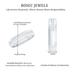 Certified Lab Grown Diamond Mens Wedding Band