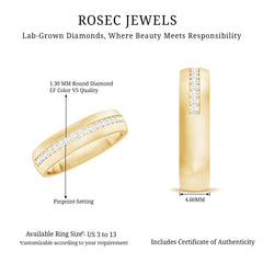 Certified Lab Grown Diamond Mens Wedding Band