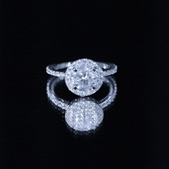 Certified Lab Grown Diamond Circle Engagement Ring With Halo