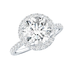 Certified Lab Grown Diamond Circle Engagement Ring With Halo