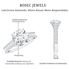 Certified Lab Grown Diamond 2 Carat Solitaire Engagement Ring