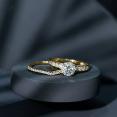 Certified Lab Diamond 8 MM Round Engagement Ring with Enhancer