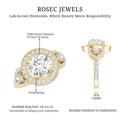 Round Cut Diamond Antique Looking Engagement Ring