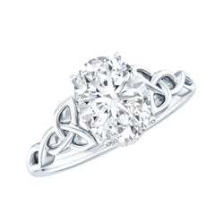 Oval Lab Grown Diamond Hidden Halo Engagement Ring