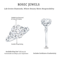 Women Lab Grown Diamond Celtic Knot Engagement Ring