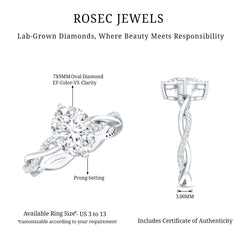 Lab Grown Diamond Oval Engagement Ring With Braided Style Band