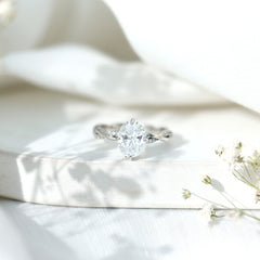 Lab Grown Diamond Oval Engagement Ring With Braided Style Band