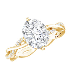 Lab Grown Diamond Oval Engagement Ring With Braided Style Band