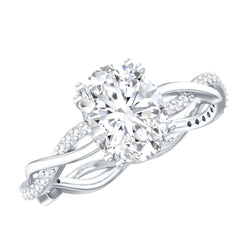 7X9 mm Lab Grown Diamond Oblong Engagement Ring