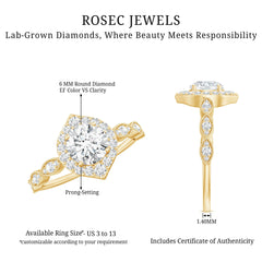 Brilliant Cut Lab Grown Diamond Vintage Solitaire Ring