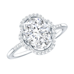 Brilliant Cut Oval Lab Grown Diamond Halo Engagement Ring