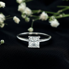 Certified Lab Grown Diamond 6 mm Square Cut Engagement Ring