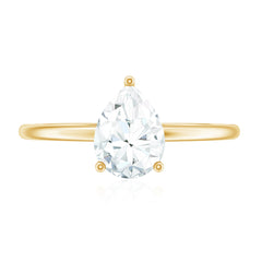 Single Stone Lab Grown Diamond Pear Engagement Ring