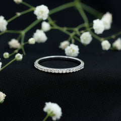 Lab Created Diamond Simple Eternity Ring in Pave Setting