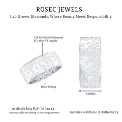 Certified Lab Grown Diamond Wedding Band in Flush Setting