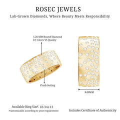 Certified Lab Grown Diamond Wedding Band in Flush Setting