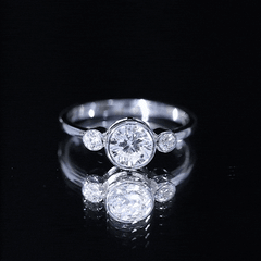 Lab Created Diamond Bezel Set Engagement Ring for Her