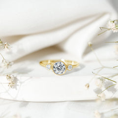 Lab Created Diamond Bezel Set Engagement Ring for Her