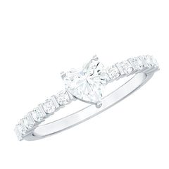 Lab Grown Diamond Heart Promise Ring With Side Stones