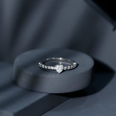 Lab Grown Diamond Heart Promise Ring With Side Stones