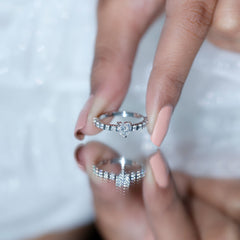 Lab Grown Diamond Heart Promise Ring With Side Stones