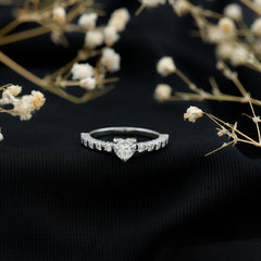 Lab Grown Diamond Heart Promise Ring With Side Stones
