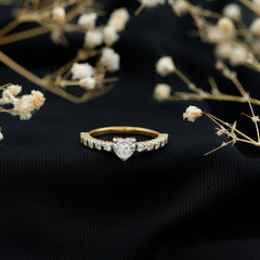 Lab Grown Diamond Heart Promise Ring With Side Stones