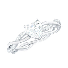 5 MM Heart Shaped Diamond Ring For Women
