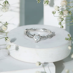5 MM Heart Shaped Diamond Ring For Women