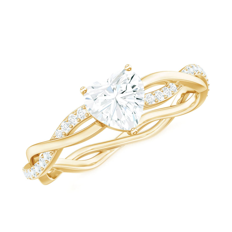 5 MM Heart Shaped Diamond Ring For Women