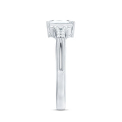 Emerald Cut Lab Diamond Engagement Ring With Split Shank Ring