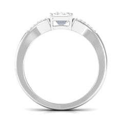 Emerald Cut Lab Diamond Engagement Ring With Split Shank Ring