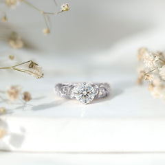 Certified Lab Created Diamond Antique Inspired Engagement Ring